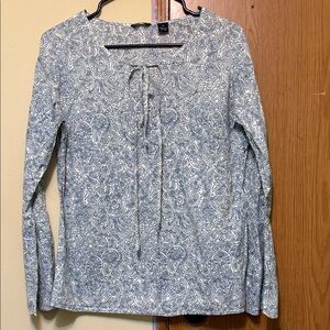 American Eagle Outfitters Blue Paisley Blouse